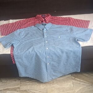Towncraft Mens Shirts Short Sleeve Plaid Pocket Size XL Bundle/ Lot Of Two